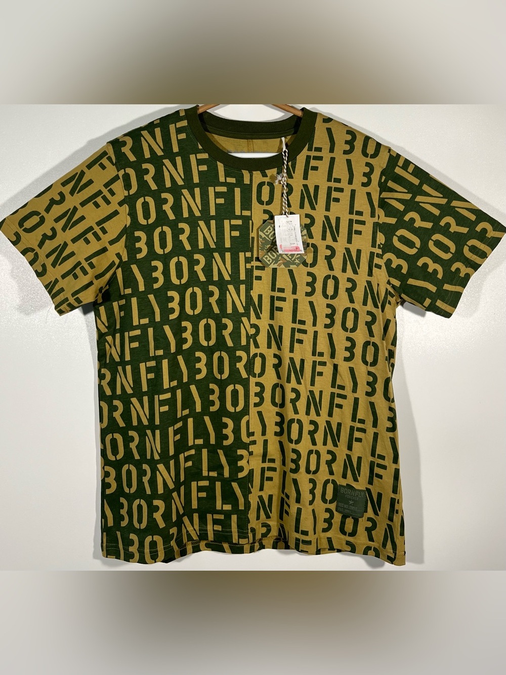 Born Fly Men's Size Medium Short Sleeve T-Shirt Cotton Stay Fly Forever NWT AOP